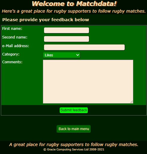 Matchdata Give feedback 1