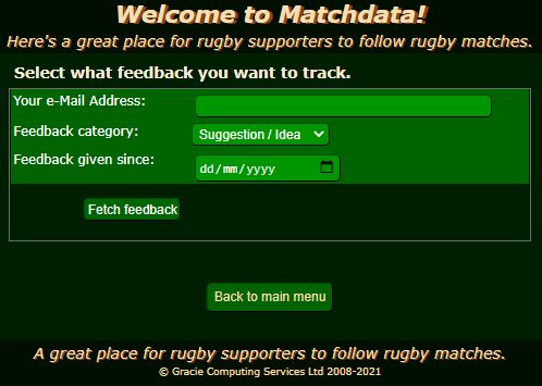 Matchdata Give feedback 2