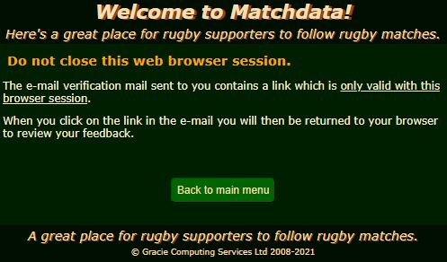 Matchdata Give feedback 3