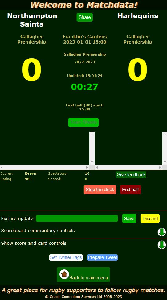 Matchdata Keep the score 5