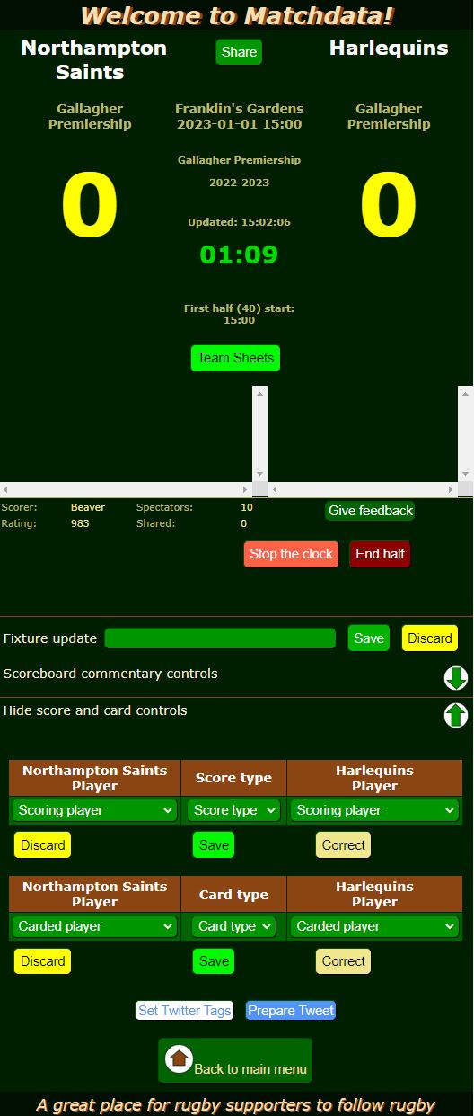 Matchdata Keep the score 6