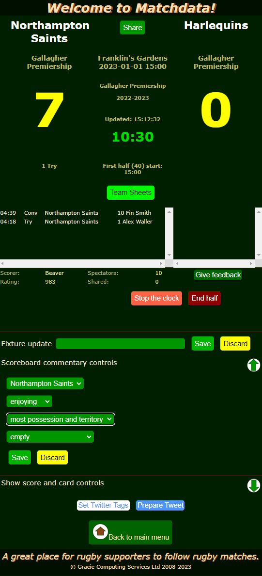 Matchdata Keep the score 8