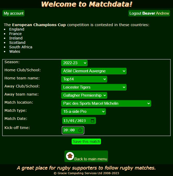 Matchdata create new cross-border match