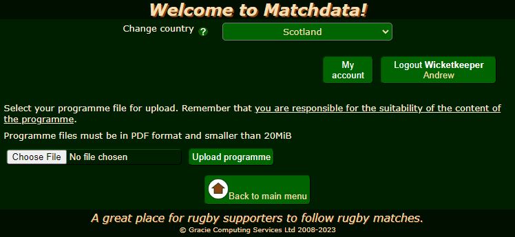 Matchdata Programmes 7