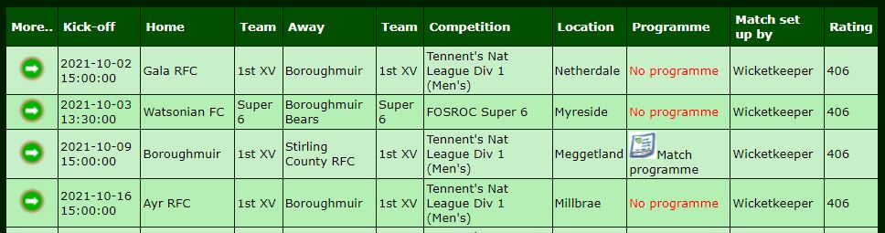 Matchdata programme 9