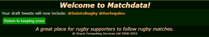 Matchdata Keep the score 15